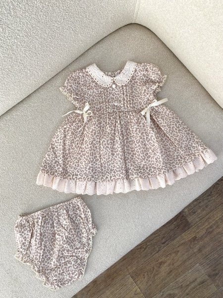 طقم فستان بني